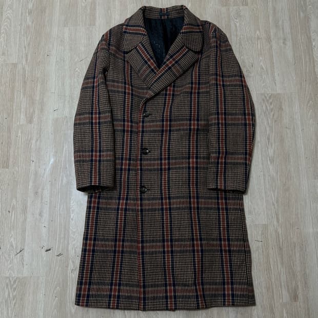 앤드지 남성 클래식 모직 체크 싱글 코트 M/95 