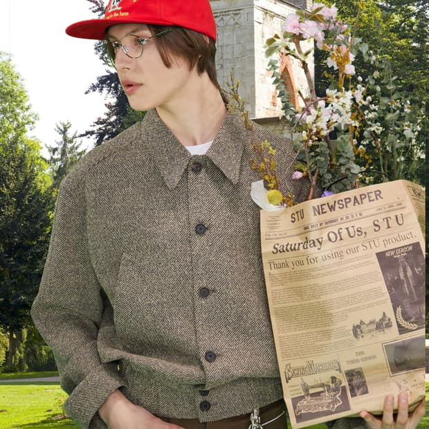 [M] STU 트윌 밴딩 자켓 베이지 브라운