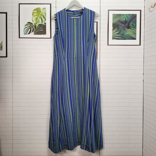 COS 코스 스트라이프 민소매 롱 원피스 EU40 사이즈