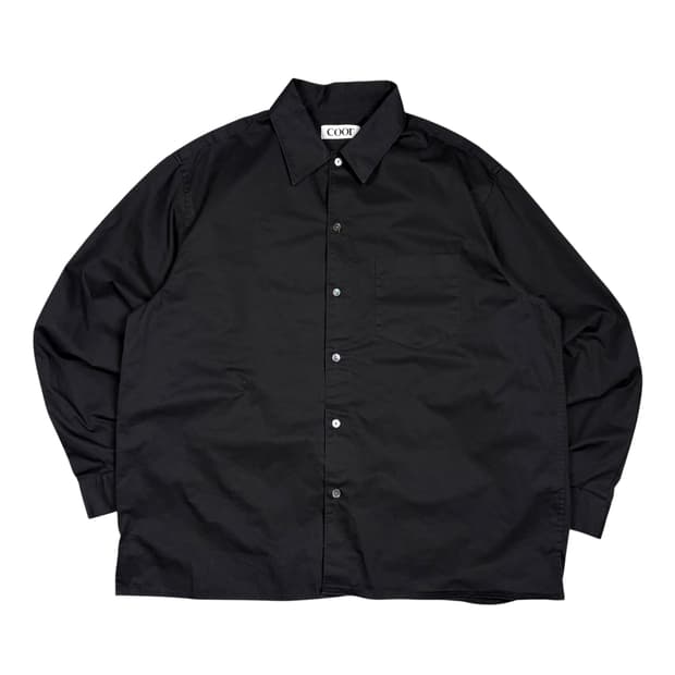 쿠어 블랙컬러 원포켓 셔츠
