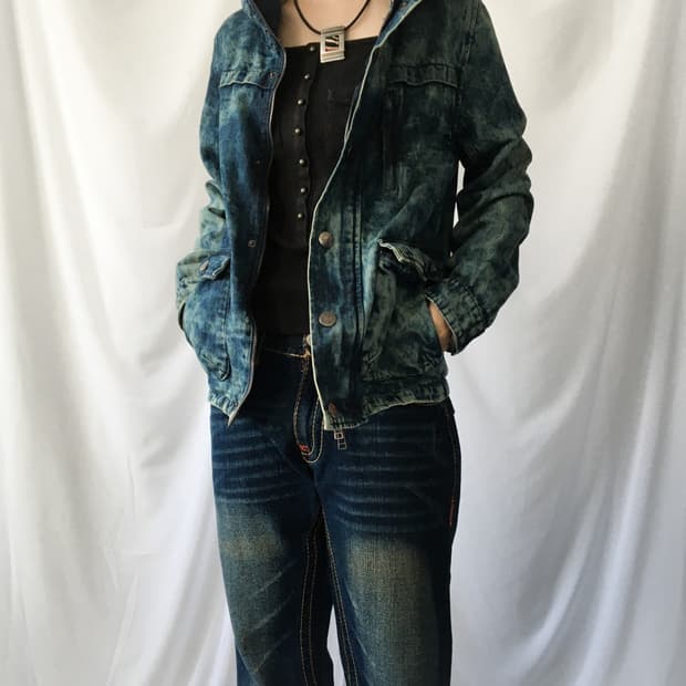 washing hood denim jacket