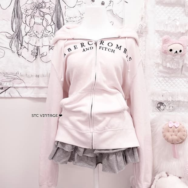 아베크롬비 핑크 후드집업