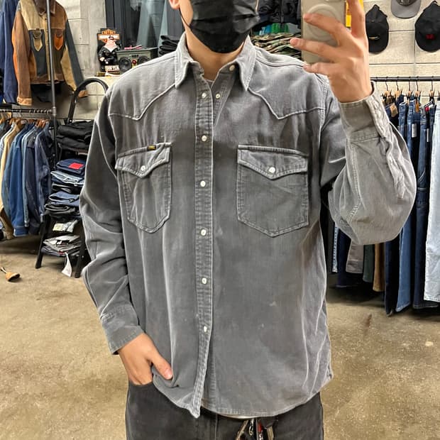 90s Lee 코듀로이 웨스턴 셔츠 (105)