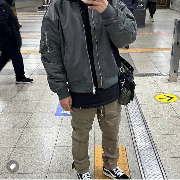 M) 무신사 스탠다드 ma-1 보머 자켓 - 다크 그레이