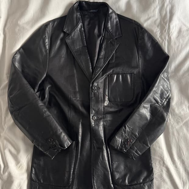 [M] 올드갭 싱글 레더 하프 자켓