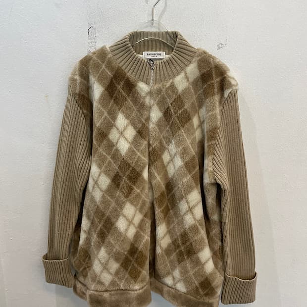 빈티지 니트 집업 