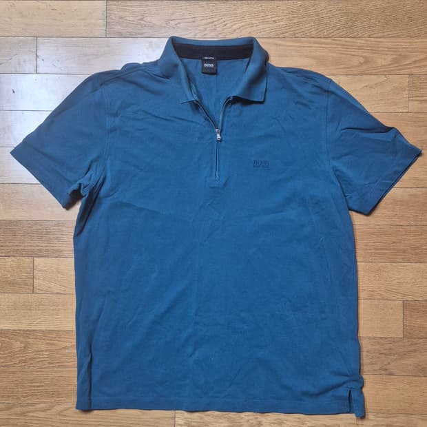 휴고보스 피마코튼 집업 반팔 XL