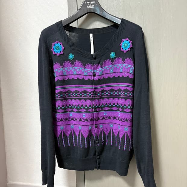 수나오쿠와하라 자수 가디건