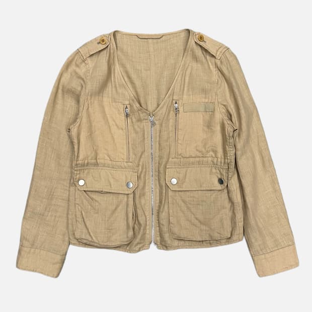 MACPHEE beige linen pocket jacket
