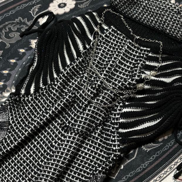 레테 빈티지 옷장털기 하이넥 민소매 니트