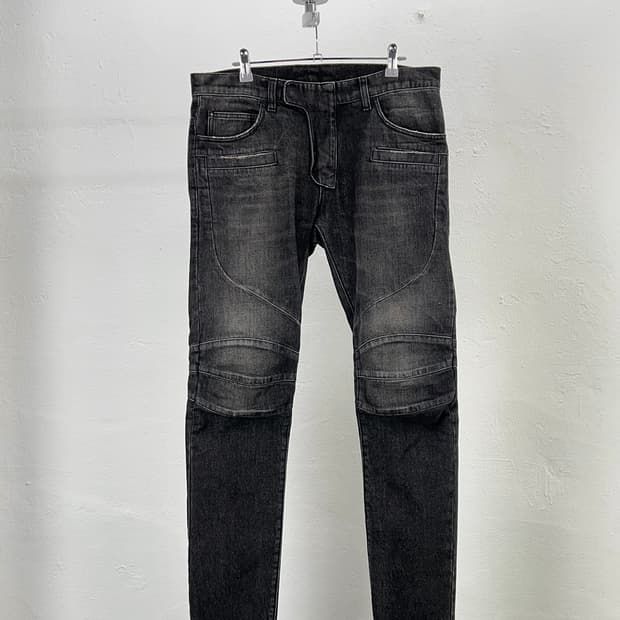 발망 페이 디드 리브 슬림 바이커 데님 팬츠