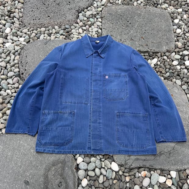 FADED WASHING BLUE "HBT" 헤링본트윌코튼 프렌치워크자켓