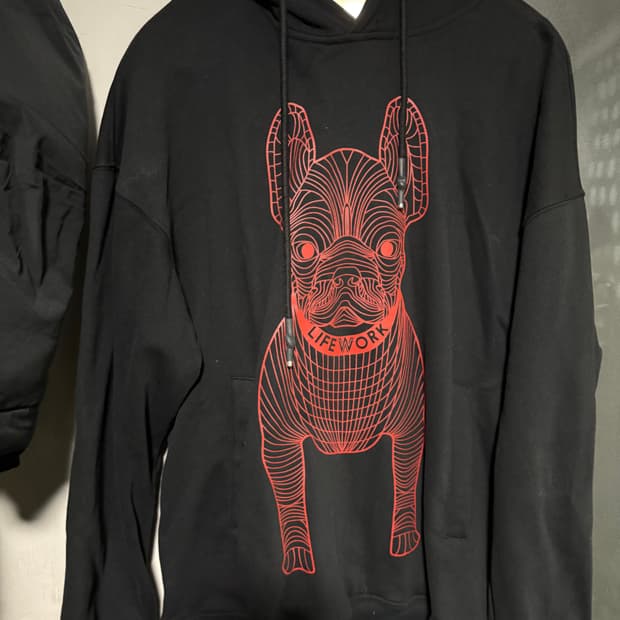 라이프워크 강아지 그래픽 후드티 블랙 M