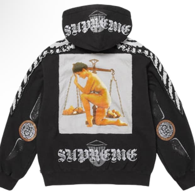 슈프림 윙스 집업 후드 스웨트셔츠 블랙 - 25FW