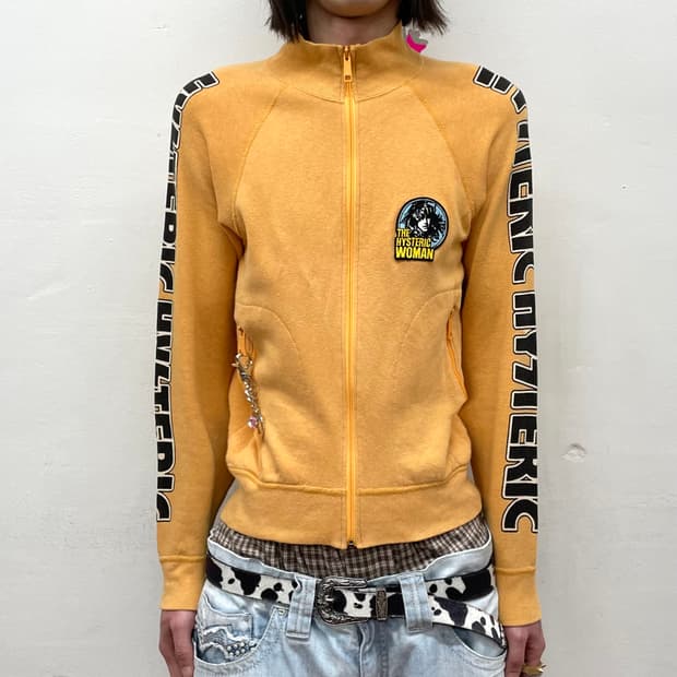 Hysterical Orange Retro Zip-Up