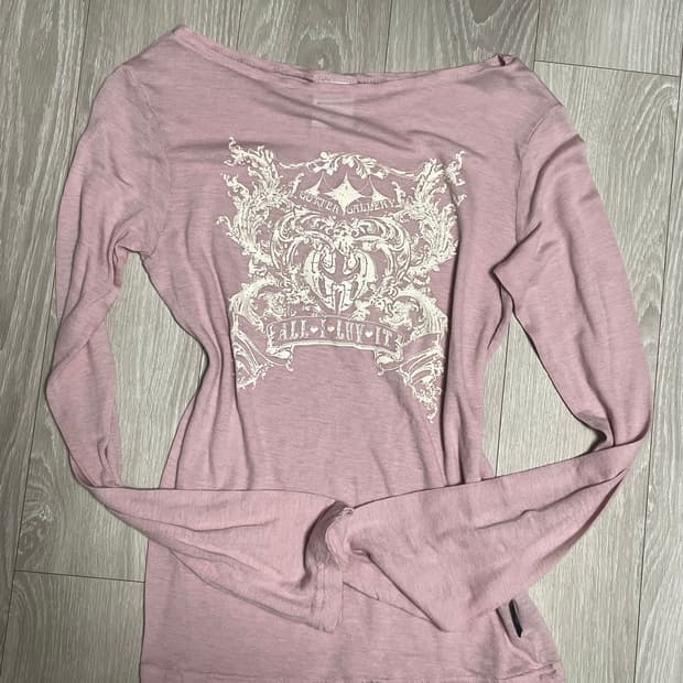 가터갤러리 인디핑크 롱슬리브 메쉬탑 긴팔티 