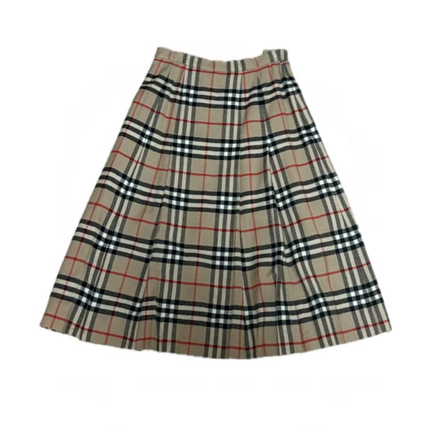 버버리 미디 스커트