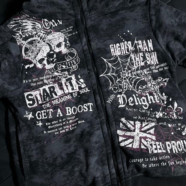 일본 빈티지 펑크 후드집업