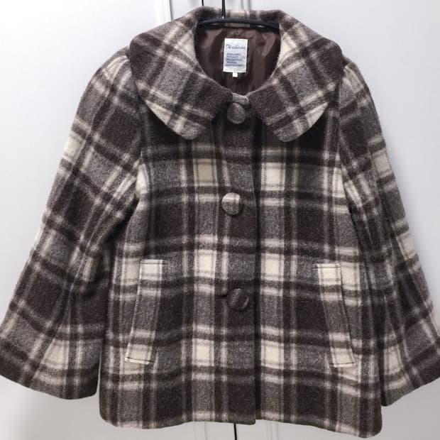 일본 빈티지 라떼갸루 체크 코트 리즈리사트랄라라엑시즈팜