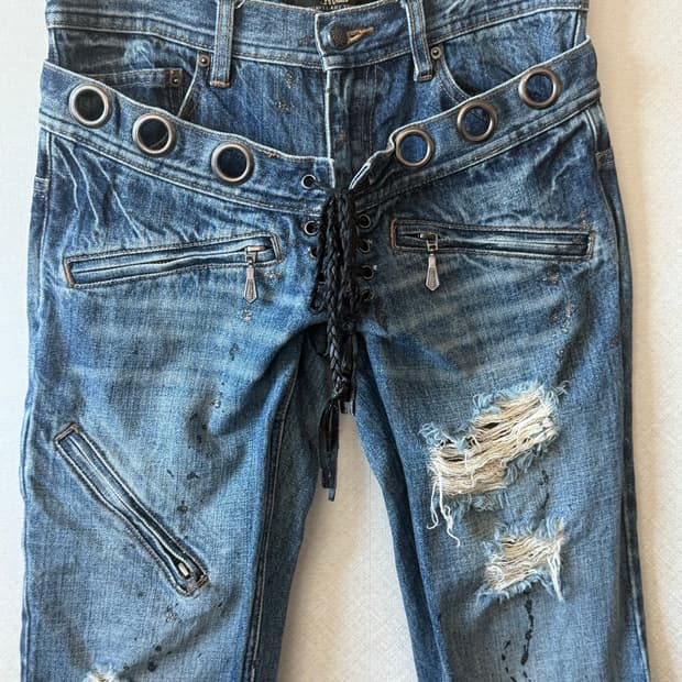 Midas double weist lace-up jeans