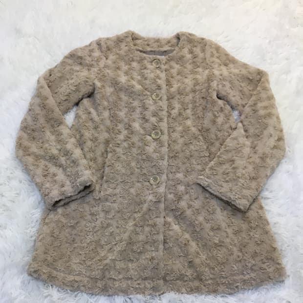 빈티지 아이보리 로즈 퍼 자켓 y2k 스트릿 갸루 펑키 일본빈티지726 