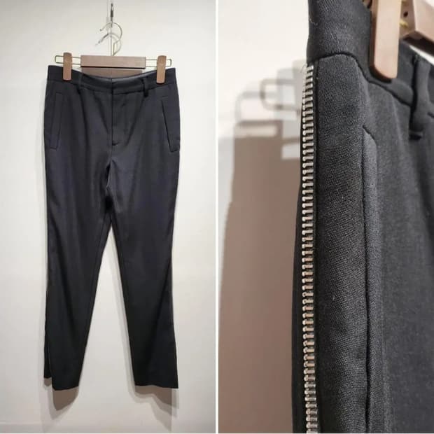 지방시 여성 울 100% 옆 지퍼 라인 슬랙스 34 바지 정품