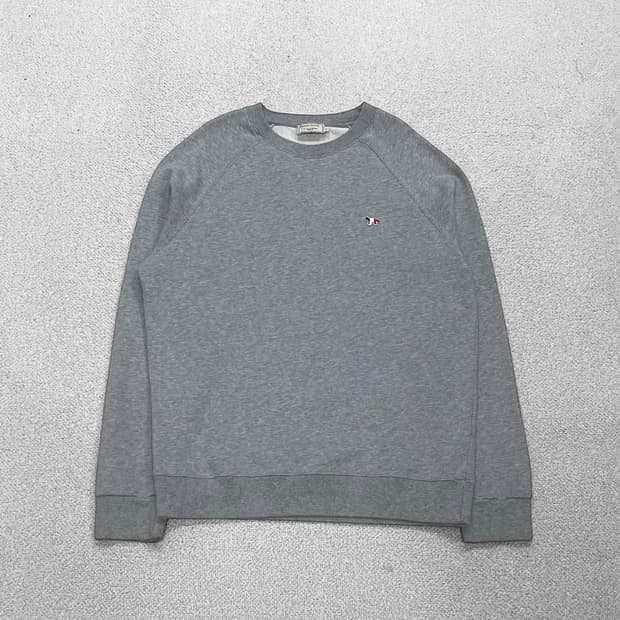 메종키츠네 트리플폭스 패치 맨투맨 그레이