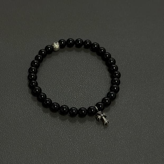 크롬하츠 크로스 스택 참 6mm 비즈 팔찌