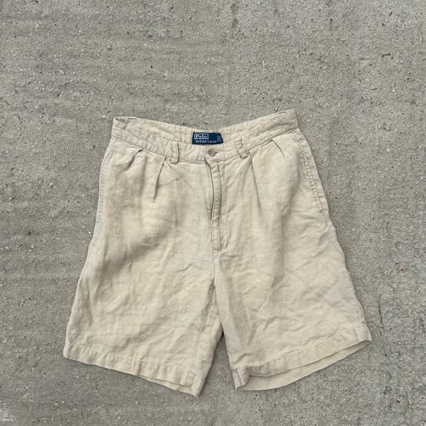 [32] 90s 폴로 린넨 숏팬츠