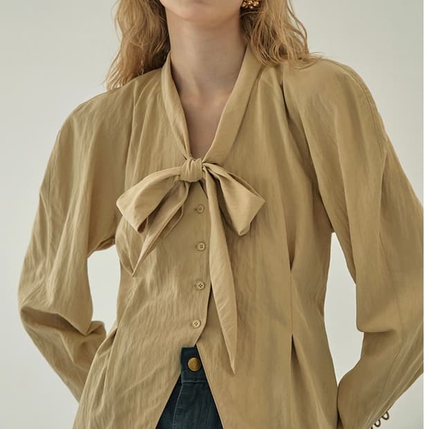 오버듀플레어) TIE RAGLAN BLOUSE 블라우스