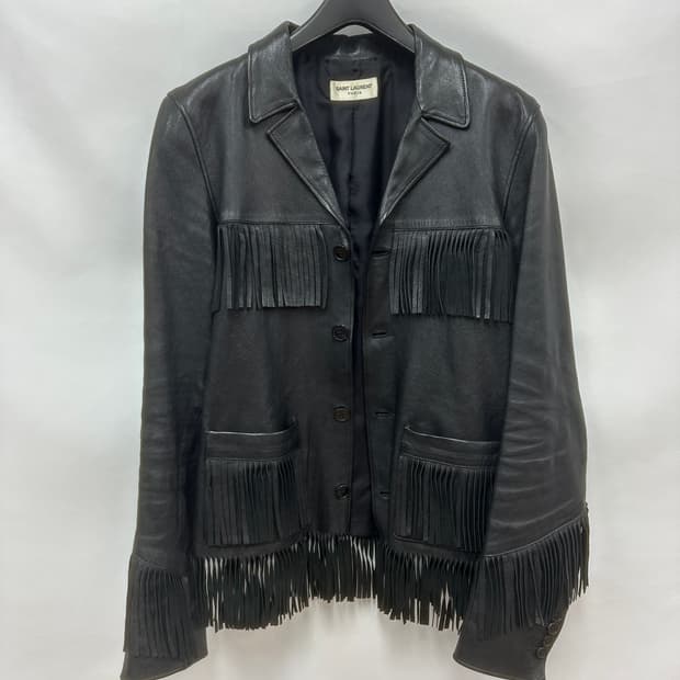 생로랑 프린지 가죽자켓