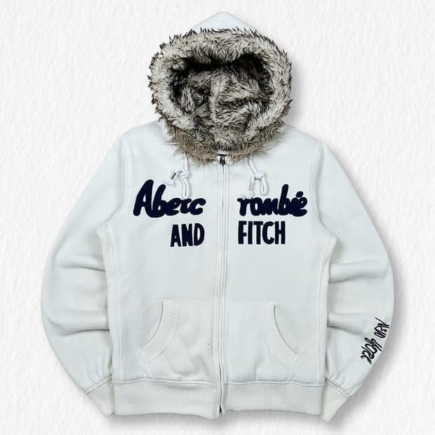 아베크롬비 울프죠 후드집업 화이트