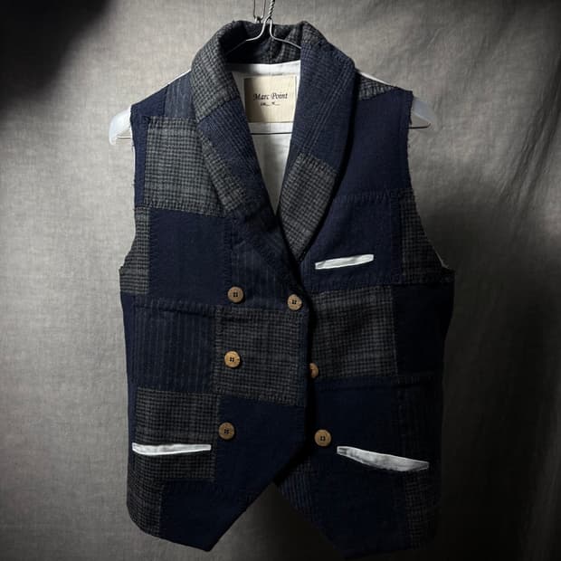 Marc Point Wool Patchwork Vest