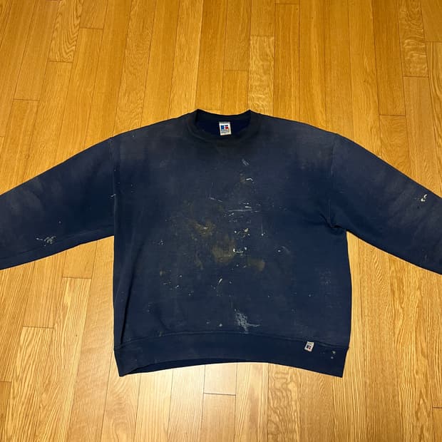 [XL] 90s USA 빈티지 러셀 크루넥 네이비