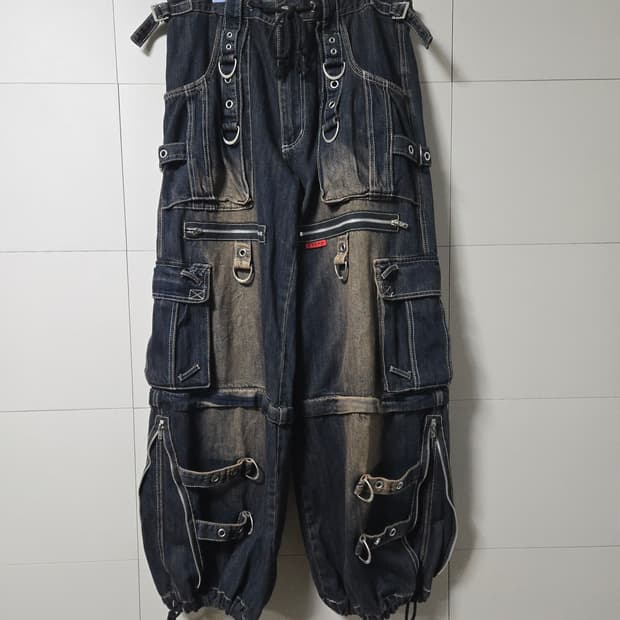 TRIPP NYC  해비 카고 팬츠 워시드 블랙  M
