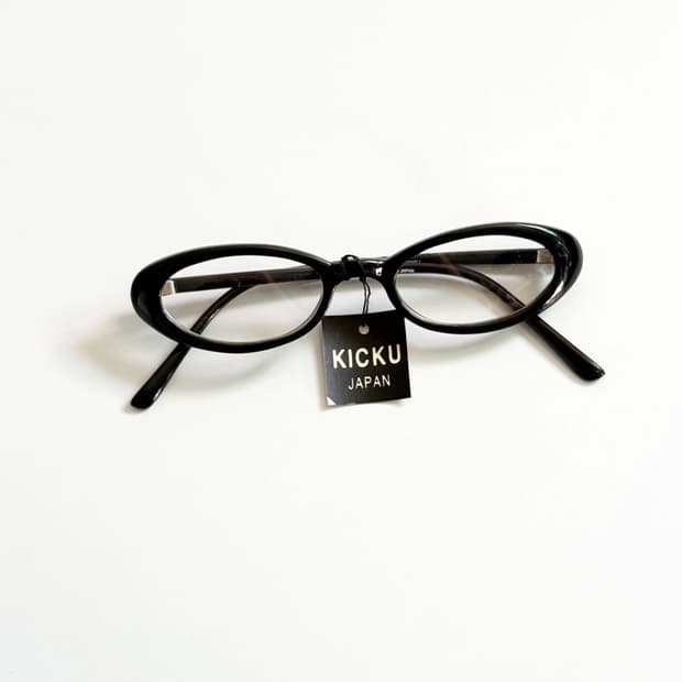 90s KICKU JAPAN 블랙 뿔테 캣아이 빈티지 안경