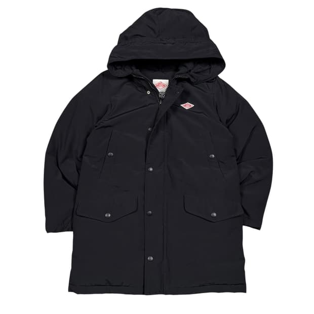 단톤 블랙컬러 투웨이 지퍼 롱 패딩