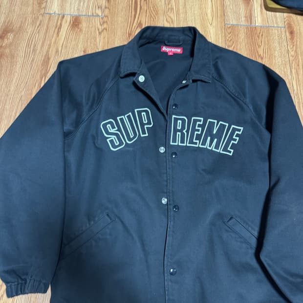 슈프림 아크로고 데님 코치자켓 블랙 XL