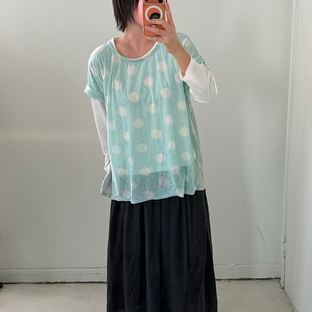 일본빈티지 도트 시스루 세트