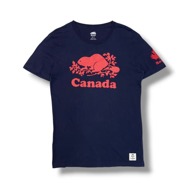 루츠 Roots 네이비 티셔츠 made in CANADA (S)  