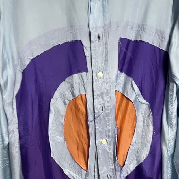 에드워드 커밍 패널 셔츠 블루