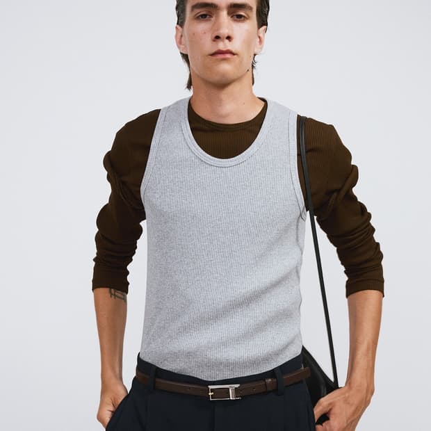 렉토 골지 립 저지 져지 탑 긴팔 롱슬리브 티셔츠 카키 브라운