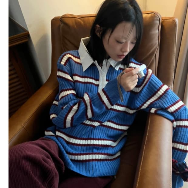 김아홉 preppy ST 카라 knit