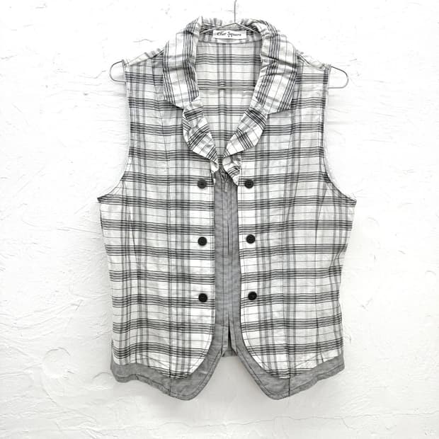 cher square 체크 버튼 집업 베스트