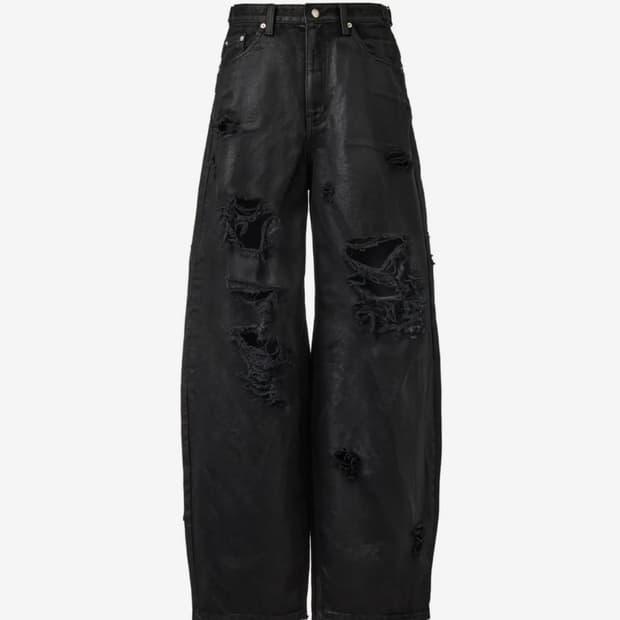 어나더유스 레이어드 디스트로이드 진 - 코티드 블랙