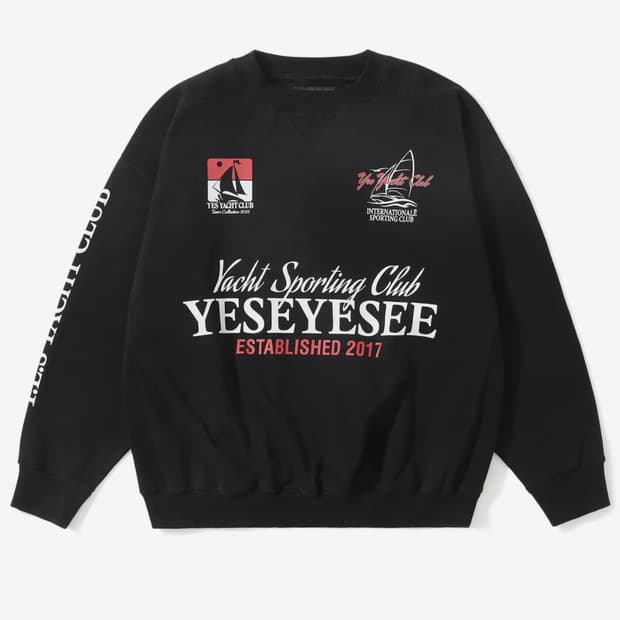 예스아이씨 맨투맨 Y.E.S Yacht Sweatshirt Black