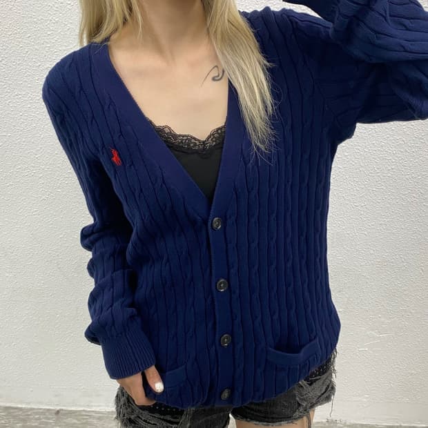 폴로 랄프로렌 레드포니 네이비 가디건 L