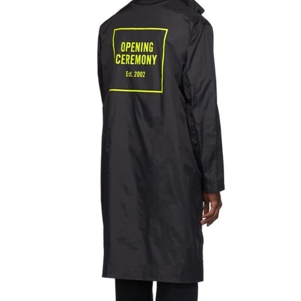 오프닝세레모니 nylon box logo trench coat/L