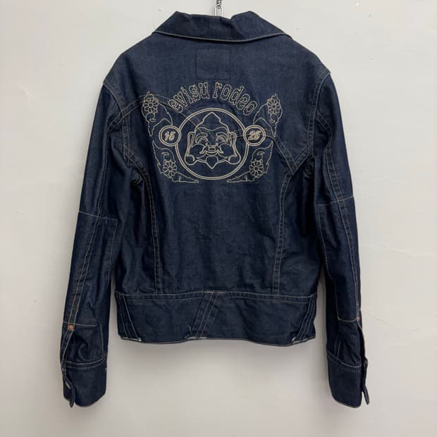 빈티지 에비수 자수 데님 자켓