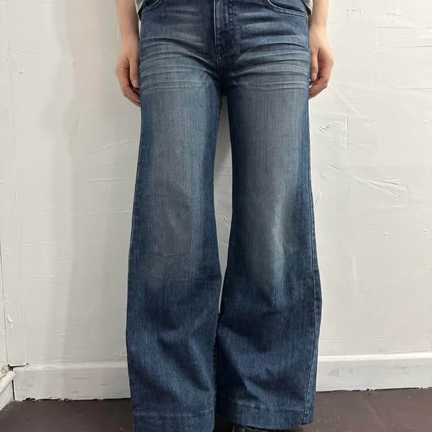 denim wide pants